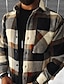 cheap Flannel Shirts-Men&#039;s Flannel Shirt Shirt Jacket Shacket Black Brown Light Blue Long Sleeve Plaid / Check Turndown Spring &amp;  Fall Outdoor Street Clothing Apparel