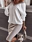cheap Sweater Dresses-Women&#039;s Sweater Dress Sheath Dress Knit Dress Mini Dress White 3/4 Length Sleeve Color Block Patchwork Winter Fall Spring One Shoulder Stylish Weekend 2022 S M L XL XXL 3XL