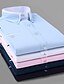 cheap Dress Shirts-Men&#039;s Shirt Dress Shirt Solid Colored Collar Button Down Collar Daily Work Long Sleeve Tops Business Basic Light Pink White Gray