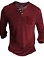 cheap Men&#039;s Henley Shirts-Men&#039;s Henley Shirt Tee Solid Color Henley Wine Green Black Blue Khaki Casual Holiday Long Sleeve Button-Down Clothing Apparel Fashion Designer Comfortable Essential