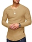 cheap Men&#039;s Casual T-shirts-Men&#039;s T shirt Tee Long Sleeve Shirt Graphic Plain Slim Pleated Round Neck Plus Size Normal Going out Long Sleeve Pleated Sleeve Clothing Apparel Muscle Esencial