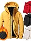 cheap Men&#039;s Downs &amp; Parkas-Men&#039;s Down Jacket Parka Winter Long Pure Color Print Casual Casual Daily Work Daily Wear Warm Black Yellow Red White