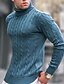 cheap Men&#039;s Pullover Sweater-Men&#039;s Sweater Pullover Sweater Jumper Ribbed Knit Cropped Knitted Solid Color Turtleneck Keep Warm Modern Contemporary Work Daily Wear Clothing Apparel Fall &amp; Winter Brown Blue S M L