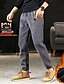 cheap Casual Pants-Men&#039;s Fleece Pants Joggers Corduroy Pants Winter Pants Trousers Pocket Drawstring Elastic Waist Solid Color Comfort Warm Casual Daily Going out Corduroy Stylish Classic Style Black Grey Micro-elastic