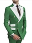 お買い得  スーツ-アップルグリーンブラックシャンパンメンズウェディングスーツソリッドカラー2ピースプラスサイズスタンダードフィットダブルブレスト6ボタン2024