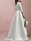 cheap Flower Girl Dresses-A-Line Floor Length Flower Girl Dress First Communion Cute Prom Dress Satin with Pearls Elegant Fit 3-16 Years