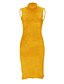 cheap Design Dress Sets-Women&#039;s Sweater Dress Two Piece Dress Bodycon Midi Dress Black Yellow Wine Long Sleeve Pure Color Knit Winter Fall Autumn Stand Collar Fashion Daily Slim 2023 S M L XL XXL