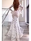 baratos Vestidos de Casamento-Praia Boho Vestidos de noiva Sereia Decote V Manga Longa Cauda Escova Renda Vestidos de noiva Com Apliques Fenda Frontal 2024