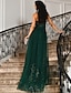 cheap Prom Dresses-Mermaid Prom Dresses Emerald Green Dress Red Green Dress Wedding Guest Court Train Sleeveless Strapless Tulle with Slit Appliques 2024