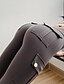 abordables Pantalons skinny pour femmes-Femmes Collants Leggings confortables Collants Longueur complète Couleur Unie Poches multiples Lifting des fesses Extérieur Élastique Athleisure Noir Vert Gris foncé