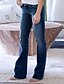 Недорогие джинсы женские-женские джинсы с низкой посадкой, расклешенный крой, полная длина, джинсовая ткань с рваными карманами, эластичная, с высокой талией, уличная одежда, повседневная одежда для выхода в свет,