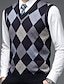 cheap Men&#039;s Pullover Sweater-Men&#039;s Sweater Sweater Vest Pullover Ribbed Knit Knitted Color Block V Neck Modern Contemporary Leisure Work Daily Wear Clothing Apparel Sleeveless Winter Spring &amp;  Fall Camel Wine M L XL
