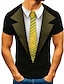 رخيصةأون الرجال 3D المحملة-رجالي بلايز قمصان سهرة الرسم رقبة دائرية أسود أبيض أصفر نبيذ أحمر طباعة ثلاثية الأبعاد مناسب للبس اليومي كم قصير طباعة ملابس مبالغ فيه أساسي