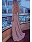cheap Prom Dresses-A-Line Prom Dresses Sexy Dress Formal Wedding Guest Sweep / Brush Train Sleeveless Strapless Bridesmaid Dress Stretch Satin Backless with Pleats Slit 2024