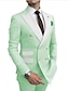 cheap Suits-Apple Green Black Champagne Men&#039;s Wedding Suits Solid Colored 2 Piece Plus Size Standard Fit Double Breasted Six-buttons 2024