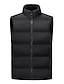 cheap Men&#039;s Vest-Men&#039;s Puffer Vest Gilet Quilted Vest Cardigan Date Casual Daily Festival Fall &amp; Winter Zipper Pocket Polyester Casual Solid Colored Standing Collar Wine Black Green Khaki Vest