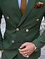 tanie Garnitury-Zielony czarny biały kość słoniowa męskie garnitury na studniówkę jesienne garnitury ślubne 2 częściowe plus rozmiar solidne kolorowe standardowy krój dwurzędowy z sześcioma guzikami 2024