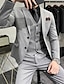 cheap Suits-Black Light Grey Dark Gray Men&#039;s Party Evening Prom Suits Solid Colored 3 Piece Plus Size Tailored Fit Single Breasted Two-buttons 2024