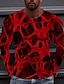 billige Geometrisk-Herre Unisex T skjorte Geometrisk Grafiske trykk Crew-hals Hvit Gul Rød Blå Lilla 3D-utskrift Daglig Ferie Langermet Trykt mønster Klær Designer Fritid Stor og høy