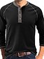 abordables T-shirts décontractés pour hommes-Homme Chemise Henley Shirt Chemise à manches longues Plein Henley Plein Air Vacances manche longue Vêtement Tenue Coton Mode Casual Confortable