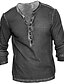 cheap Men&#039;s Henley Shirts-Men&#039;s Henley Shirt T shirt Tee Henley Lightweight 1950s Casual Long Sleeve Orange red Black Green Blue Dark Gray Red Solid Color Henley Outdoor Casual Button-Down Clothing Clothes Lightweight 1950s