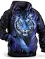 cheap Men&#039;s Plus Size Hoodies-Men&#039;s Plus Size Pullover Hoodie Sweatshirt Big and Tall Animal Hooded Long Sleeve Spring &amp;  Fall Fashion Streetwear Basic Comfortable Work Daily Wear Tops