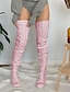 Χαμηλού Κόστους γυναικείο καλσόν-Γυναικεία Καλσόν Κάλτσες που τσακίζουν τους μηρούς Χειμώνας  Καλσόν Διατηρείτε Ζεστό Υψηλή Ελαστικότητα Τρύπα Χειμώνας Μαύρο Ανθισμένο Ροζ Γκρίζο Ένα Μέγεθος