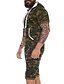 cheap Pajamas-Men&#039;s Loungewear Jumpsuit Onesie Pajamas Camo Simple Casual Comfort Home Daily Cotton Comfort Breathable Hoodie Short Sleeve Pocket Summer Army Green Navy Blue