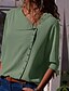 cheap Blouses &amp; Shirts-Women&#039;s Blouse Shirt Green Black Pink Button Plain Easter Long Sleeve Shirt Collar Basic Streetwear Regular S
