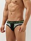 お買い得  メンズブリーフ下着-男性用 1 PC ブリーフ プリント スパンデックス ポリ＆コットン混 洗濯可 快適 カラーブロック ローライズ ホワイト ダックグレー