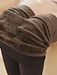 baratos Leggings de mulher-Mulheres Calças de lã calças justas Cintura Média Comprimento total Preto Outono &amp; inverno