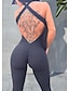 cheap Yoga Sets-Women&#039;s Yoga Suit Tracksuit Tiktok Scrunch Butt Criss Cross Yoga Fitness Gym Workout High Waist Bodysuit Romper Sports Butt Lift Tummy Control 4 Way Stretch Quick Dry High Elasticity Sports