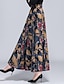 cheap Maxi Skirts-Women&#039;s Swing Long Skirt Maxi Polyester Blue flower Seven colors maple color Skirts Summer Print Elegant Casual Daily M L XL