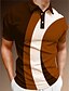 cheap 3D Polo-Men&#039;s Polo Shirt Golf Shirt Geometry Turndown Green Black Blue Red Brown 3D Print Outdoor Street Short Sleeves Button-Down Print Clothing Apparel Fashion Casual Breathable
