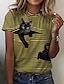 cheap Women&#039;s T-shirts-Women&#039;s T shirt Tee Black White Light Grey Graphic Cat Print Short Sleeve Casual Daily Cute Vintage Round Neck Regular 3D Cat S