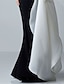 preiswerte Abendkleider-Trompete / Meerjungfrau Abendkleider Muster Kleid Formal kleid hochzeitsgast Boden-Länge Langarm Schmuck Satin mit Applikationen 2024