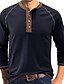 abordables T-shirts décontractés pour hommes-Homme Chemise Henley Shirt Chemise à manches longues Plein Henley Plein Air Vacances manche longue Vêtement Tenue Coton Mode Casual Confortable