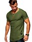 billige Casual T-shirts til mænd-Men&#039;s T shirt Tee Tee Plain Slim Pleated Crew Neck Plus Size Normal Casual Short Sleeve Pleated Sleeve Clothing Apparel Sportswear Muscle Esencial
