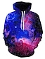 preiswerte Pullover-Hoodies für Herren-Herren Unisex Hoodies Sweatshirt Pullover lässig 3D-Druck Grafik lila blau Galaxie Sternenhimmel Langarm