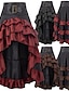 cheap Plain Skirts-Women&#039;s Skirt  Gothic Long Skirt Maxi Black Red Brown Skirts Ruffle Asymmetric Hem Retro Vintage Gothic  Carnival Party  Fall  Winter S M L