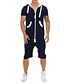 cheap Pajamas-Men&#039;s Loungewear Jumpsuit Onesie Pajamas Camo Simple Casual Comfort Home Daily Cotton Comfort Breathable Hoodie Short Sleeve Pocket Summer Army Green Navy Blue