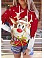 cheap Hoodies &amp; Sweatshirts-Women&#039;s Hoodie Sweatshirt Pullover Streetwear Front Pocket Red Snowflake Reindeer Christmas Hoodie Long Sleeve S M L XL 2XL