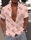 cheap Hawaiian Shirts-Men&#039;s Shirt Summer Hawaiian Shirt Graphic Coconut Tree Hawaiian Aloha Design Turndown White Pink Red Blue Green Print Outdoor Street Short Sleeve Button-Down Print Clothing Apparel Fashion Designer