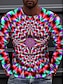 billige Geometrisk-Herre T-shirt 3D Print Grafiske tryk Spiralstribe Rund hals Sort Gul Lyserød Rød Blå 3D-udskrivning Daglig Ferie Langærmet Trykt mønster Tøj Designer Afslappet Stor og høj