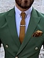 זול חליפות-ירוק שחור לבן שנהב חליפות נשף גברים סתיו חליפות חתונה 2 חלקים פלוס מידה צבע אחיד בהתאמה סטנדרטית כפולה חזה שישה כפתורים 2024