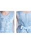 billiga Festklänningar-barn små flickor klänning blomma paljetter marinblå knälång ärmlös prinsessa söta klänningar barndag sommar normal passform 3-12 år