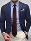 cheap Blazer&amp;Jacket-Men&#039;s Casual Blazer Jacket Plus Size Regular Standard Fit Solid Colored Single Breasted One-button Black White Yellow Pink Red Burgundy Navy Blue Royal Blue Sky Blue Purple 2024