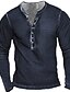 cheap Men&#039;s Henley Shirts-Men&#039;s Henley Shirt T shirt Tee Henley Lightweight 1950s Casual Long Sleeve Orange red Black Green Blue Dark Gray Red Solid Color Henley Outdoor Casual Button-Down Clothing Clothes Lightweight 1950s