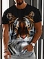 cheap Men&#039;s 3D Tee-Men&#039;s Unisex T shirt Tee Animal Tiger Graphic Prints Crew Neck Black Gold Yellow Orange Brown 3D Print Daily Holiday Short Sleeve Print Clothing Apparel Designer Casual Big and Tall