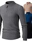 cheap Men&#039;s Pullover Sweater-Men&#039;s Sweater Pullover Sweater jumper Ribbed Knit Zipper Knitted Solid Color Stand Collar Basic Stylish Daily Holiday Clothing Apparel Fall Winter Khaki Navy Blue M L XL / Long Sleeve / Long Sleeve